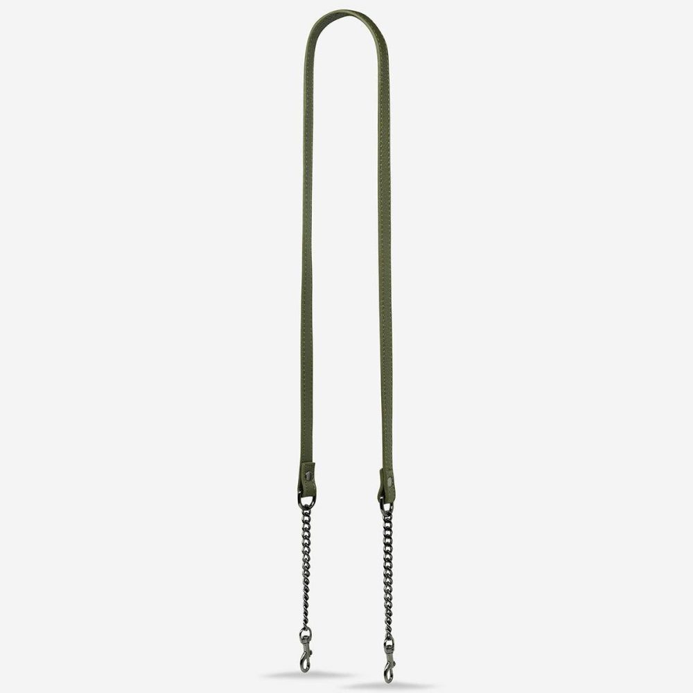 Bag Straps Women Khaki Status Anxiety Leather Strap With Chain - Khaki