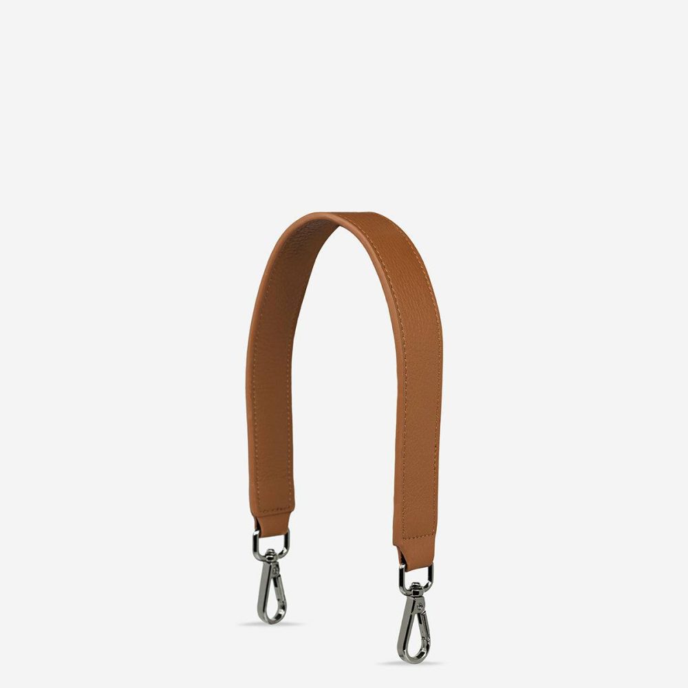 Bag Straps Women Status Anxiety Camel Leather Strap Short - Camel