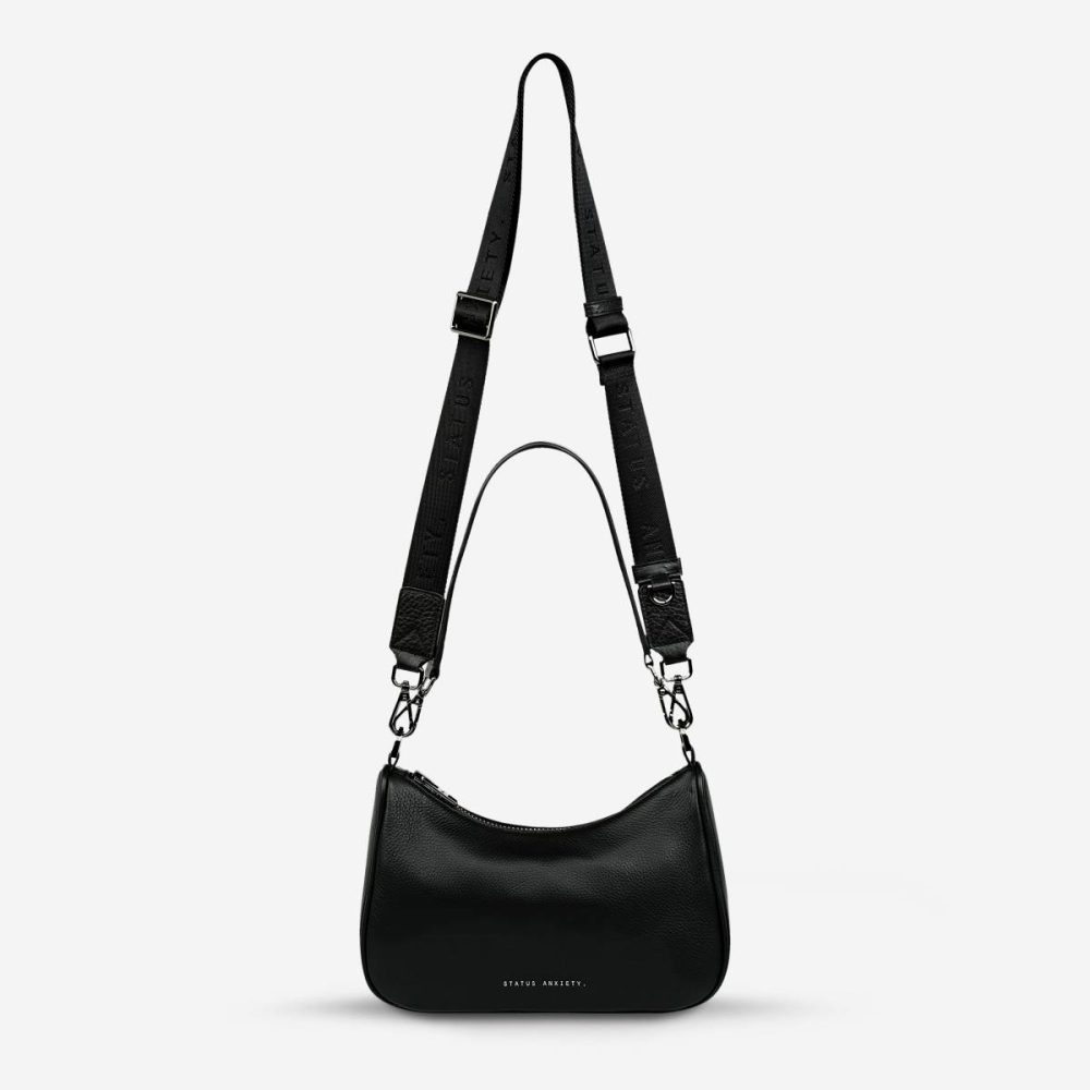 Black Women Status Anxiety Handbags Look Both Ways Bag - Black