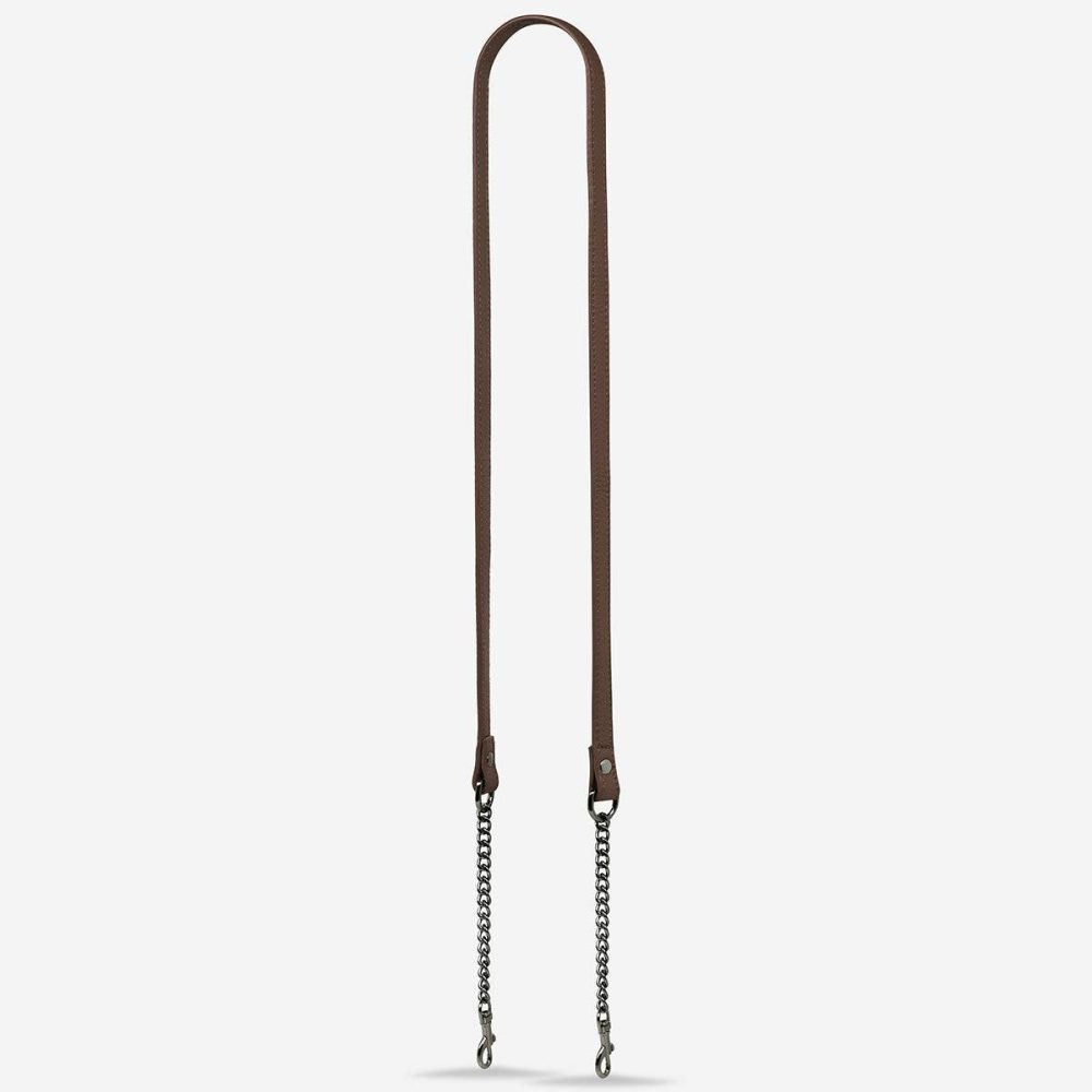 Cocoa Women Status Anxiety Leather Strap With Chain - Cocoa Bag Straps