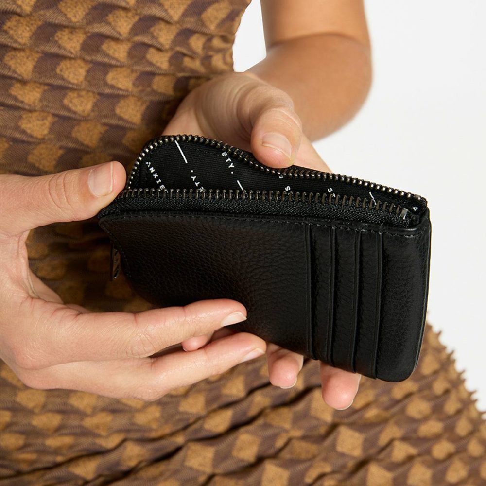 Extra Small Women Status Anxiety Black Left Behind Wallet - Black - Image 5