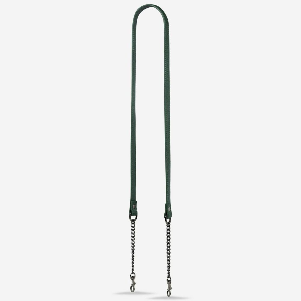 Green Leather Strap With Chain - Green Status Anxiety Women Bag Straps