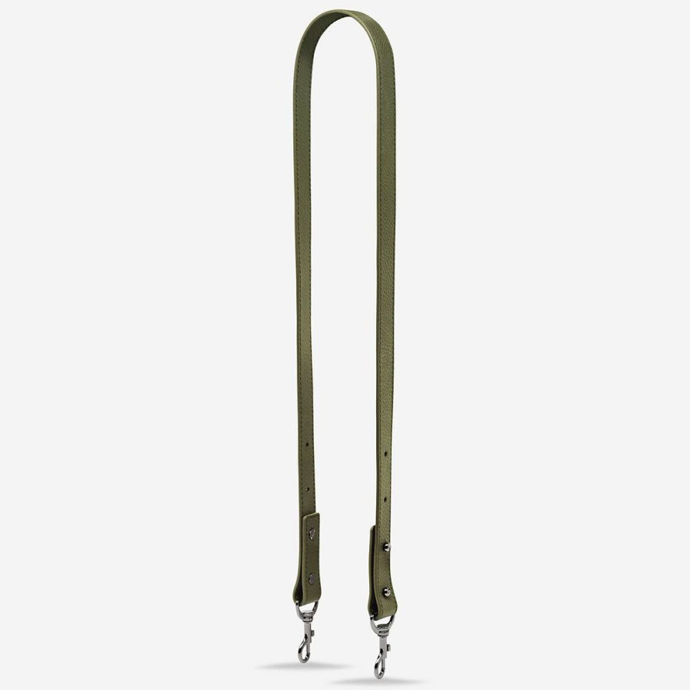 Leather Strap Medium - Khaki Khaki Bag Straps Women Status Anxiety