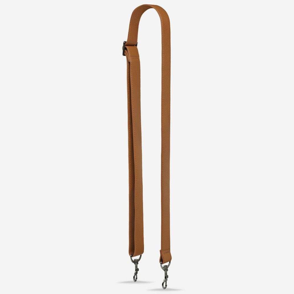 Leather Strap Wide - Camel Bag Straps Camel Women Status Anxiety