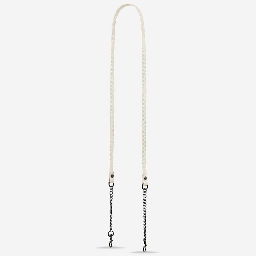 Leather Strap With Chain - Chalk Status Anxiety Chalk Bag Straps Women