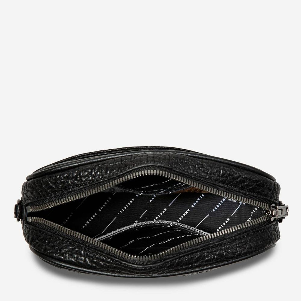Plunder Bag With Webbed Strap - Black Bubble Status Anxiety Women Black Bubble Crossbody - Image 5