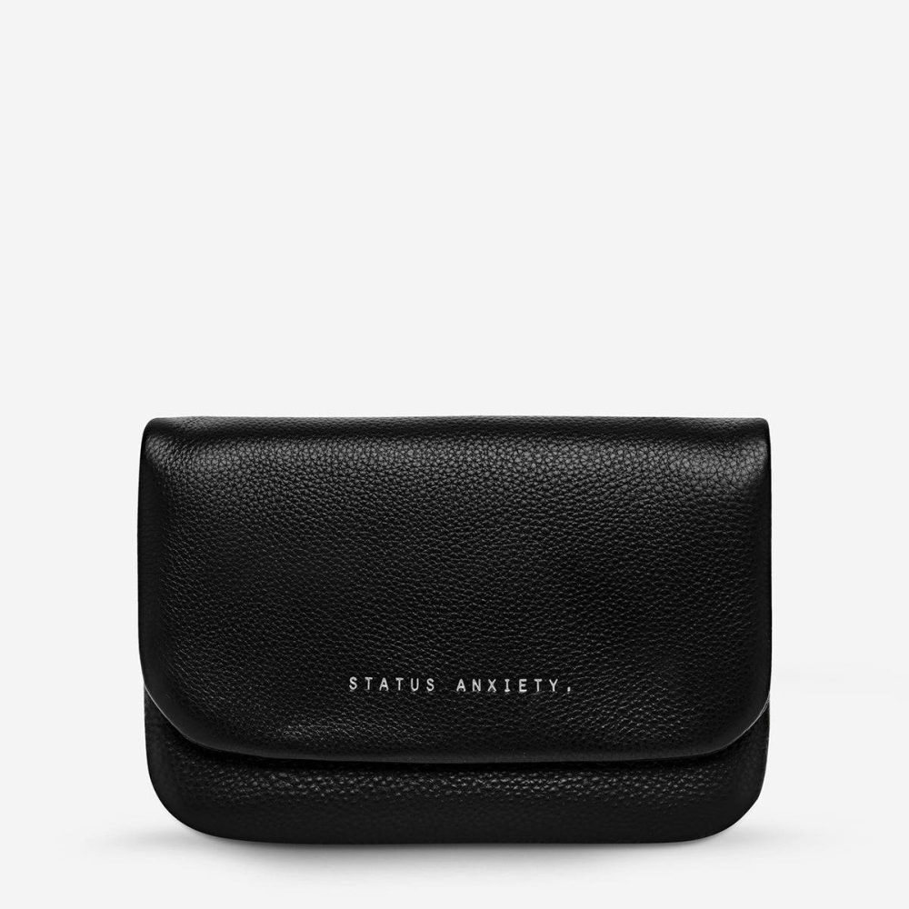 Small Black Women Status Anxiety Impermanent Wallet - Black