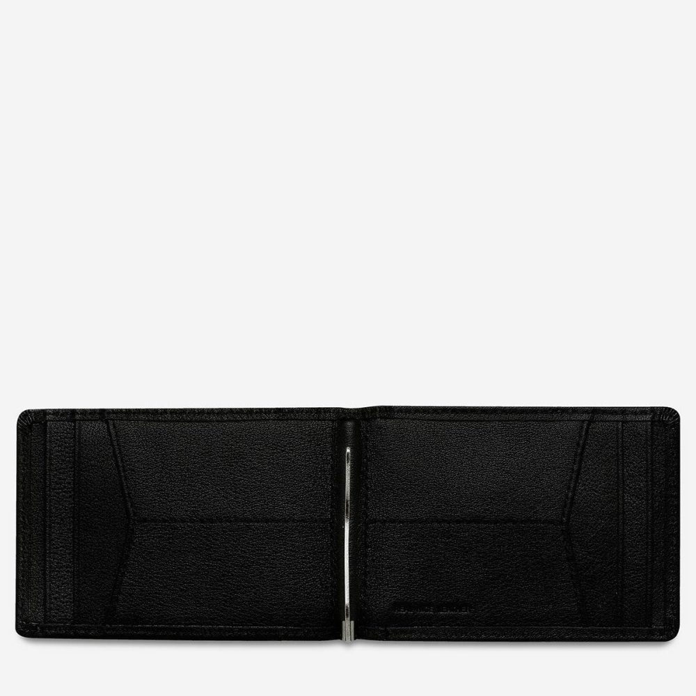 Status Anxiety Bi-Fold Black Men Melvin Wallet - Black - Image 2