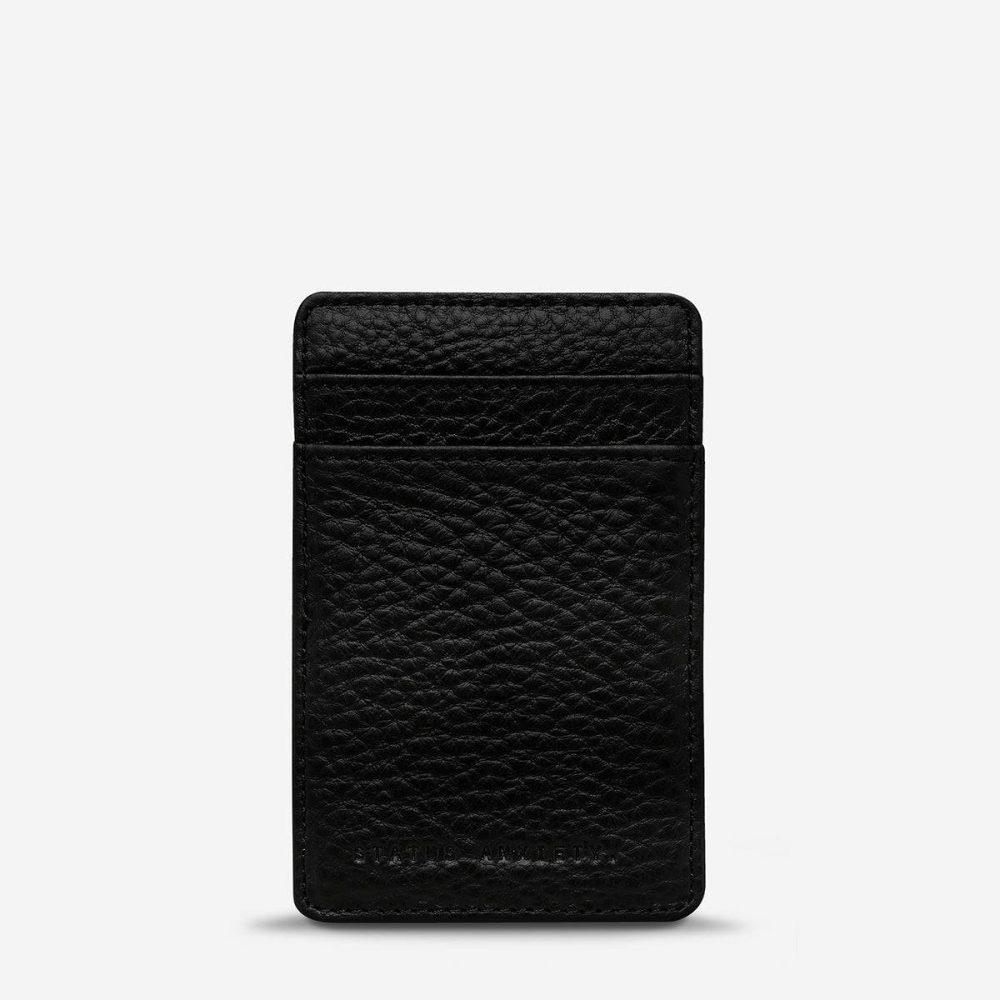 Status Anxiety Black Card Holders Men Flip Wallet - Black