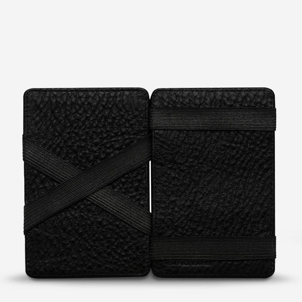 Status Anxiety Black Card Holders Men Flip Wallet - Black - Image 2