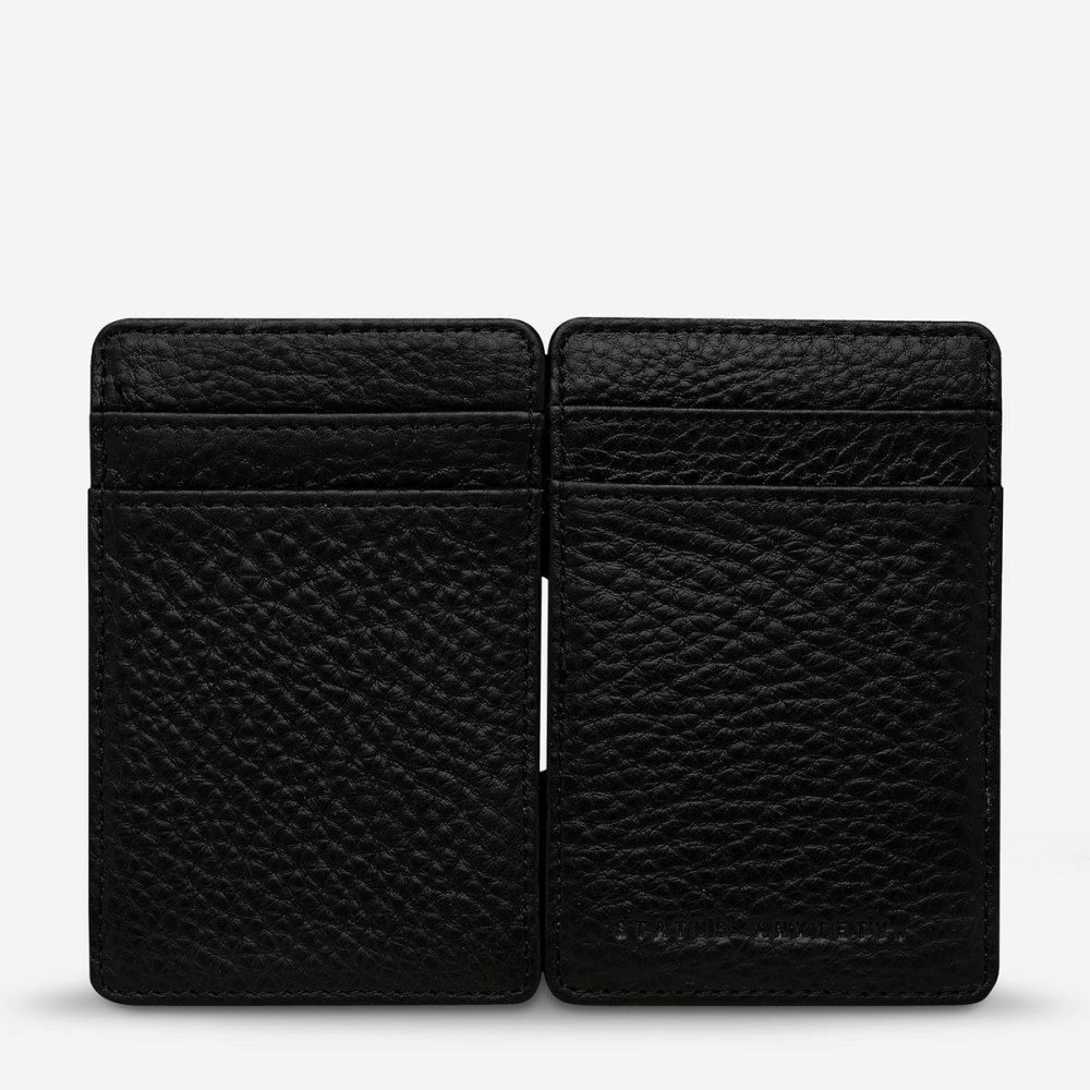 Status Anxiety Black Card Holders Men Flip Wallet - Black - Image 3