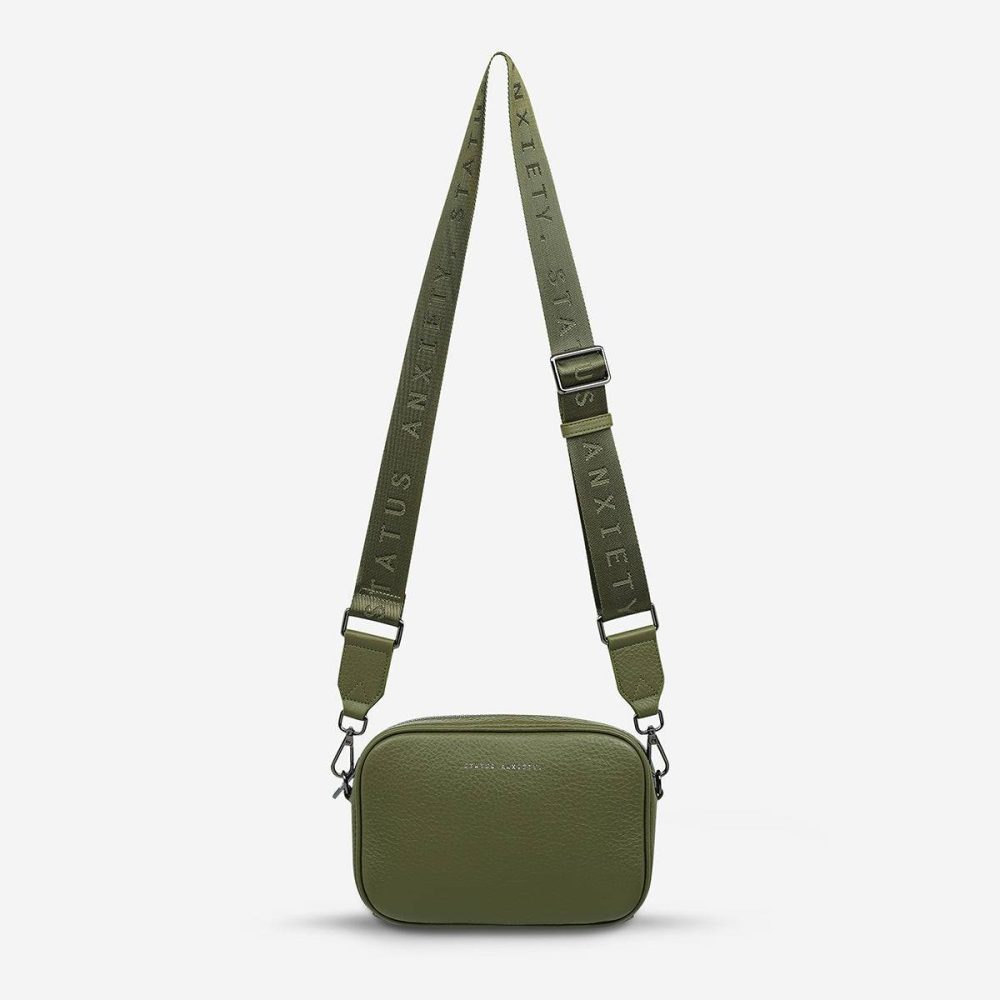 Status Anxiety Khaki Women Plunder Bag With Webbed Strap - Khaki Crossbody