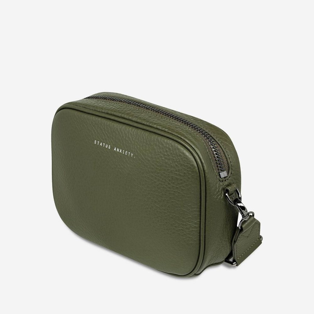 Status Anxiety Khaki Women Plunder Bag With Webbed Strap - Khaki Crossbody - Image 4