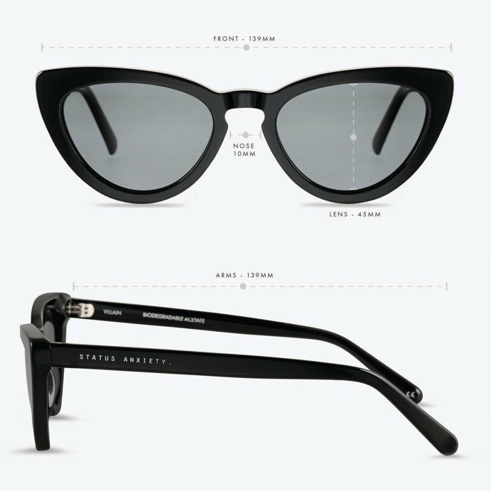 Status Anxiety Sunglasses Villain Sunglasses - Black Black Women - Image 5