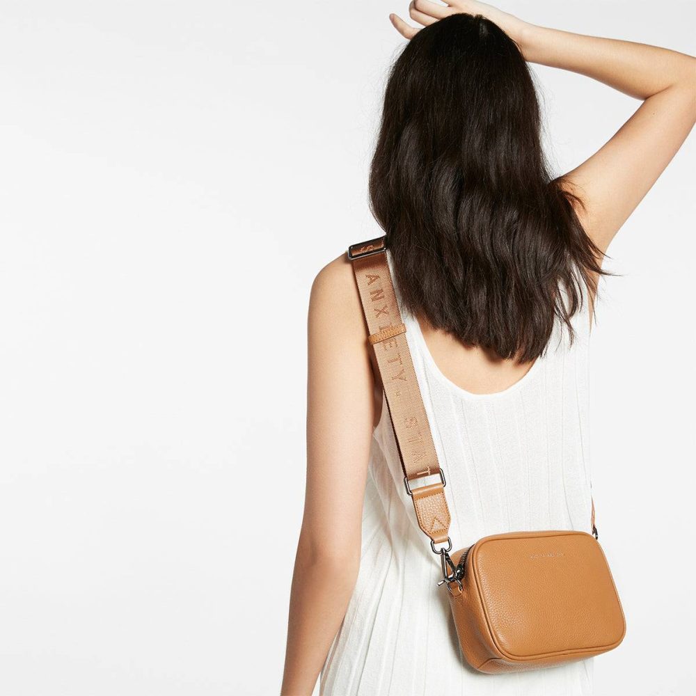 Web Strap Medium - Tan Status Anxiety Women Tan Bag Straps - Image 2