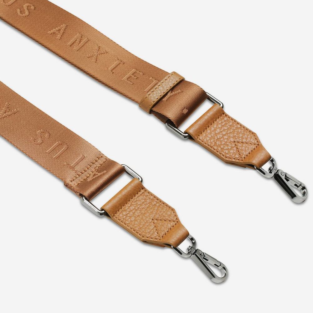 Web Strap Medium - Tan Status Anxiety Women Tan Bag Straps - Image 3