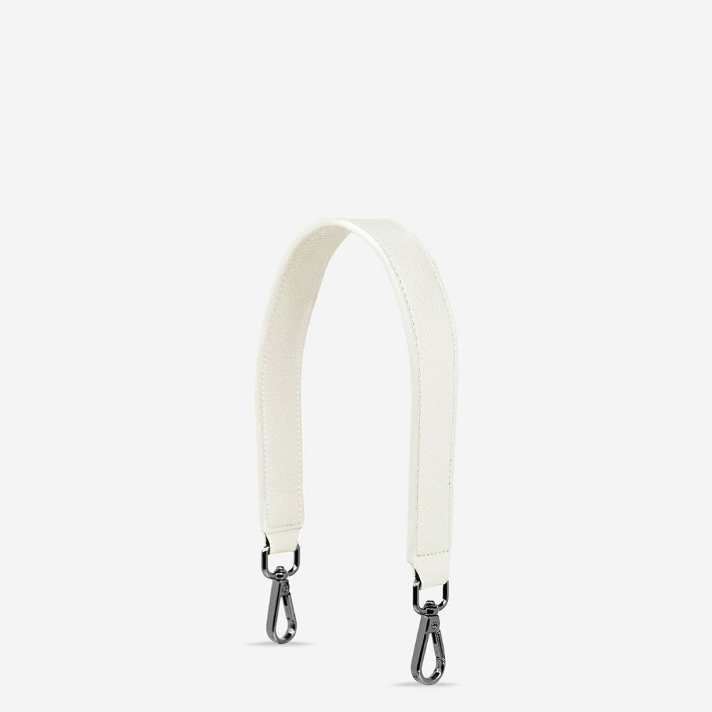 Women Bag Straps Chalk Status Anxiety Leather Strap Short - Chalk