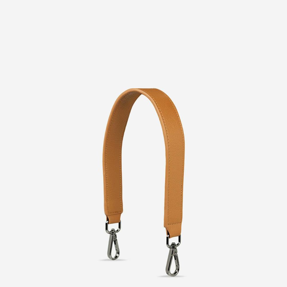 Women Bag Straps Tan Status Anxiety Leather Strap Short - Tan