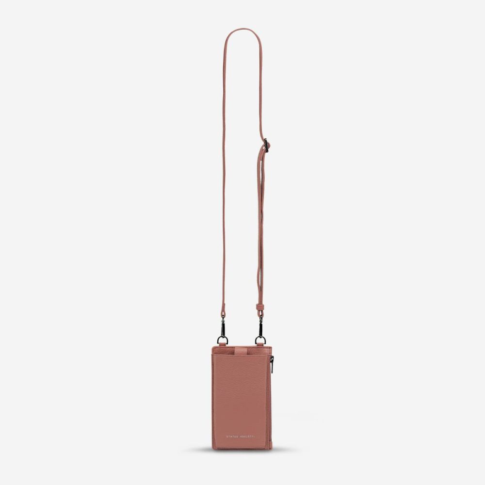Women Dusty Rose Crossbody Voyager Bag - Dusty Rose Status Anxiety - Image 3