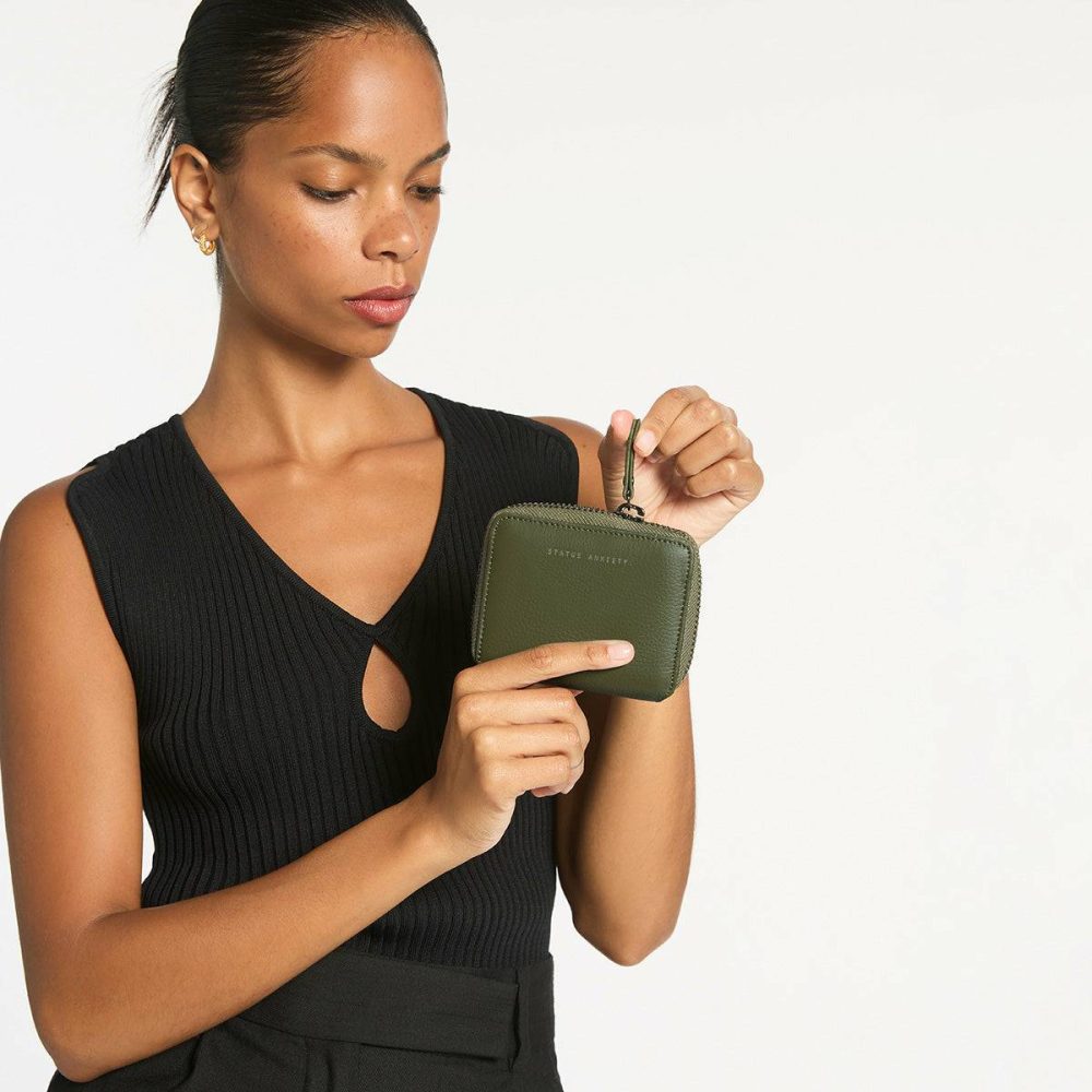 Women Khaki Wayward Wallet - Khaki Status Anxiety Small - Image 5