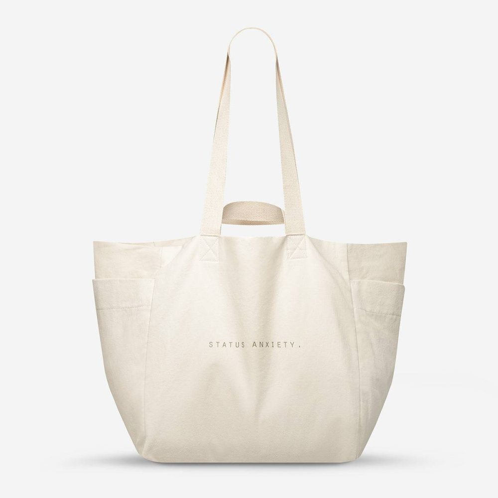 Women Knees Deep Bag - Cream Tote Bags Status Anxiety Cream