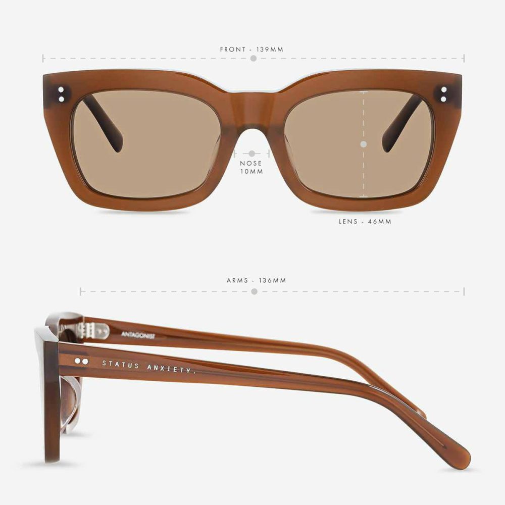 Women Status Anxiety Brown Antagonist Sunglasses - Brown Sunglasses - Image 5