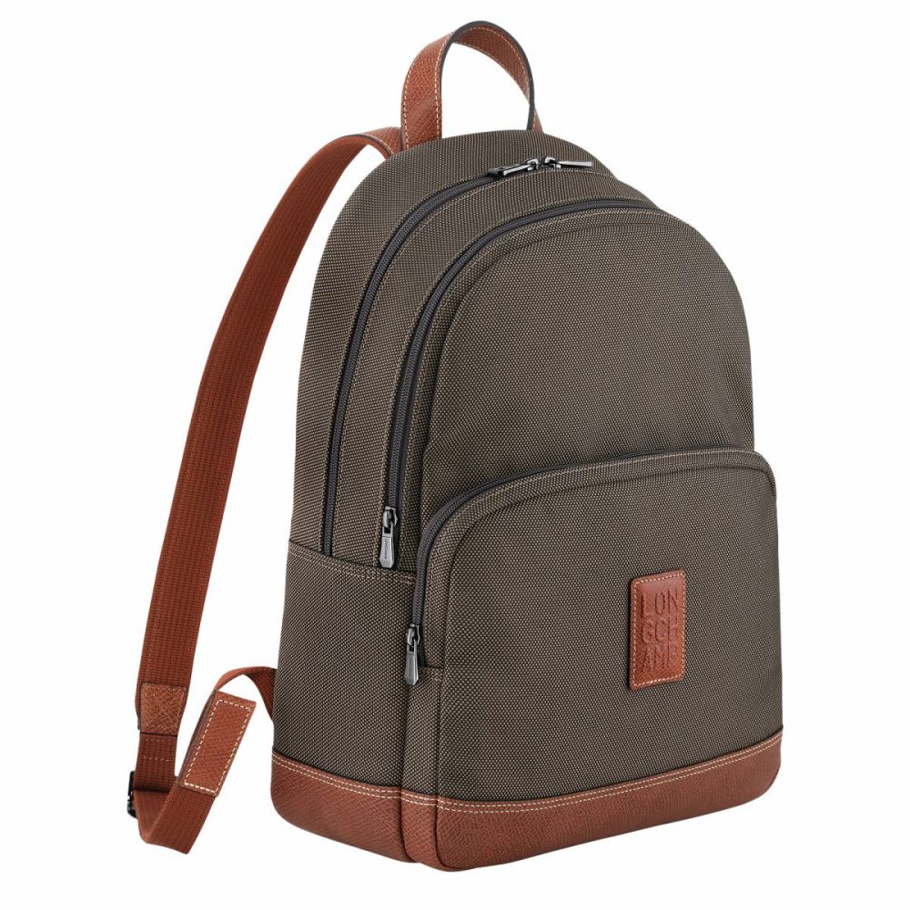 Backpacks Boxford Backpack Brown - Recycled Canvas Brown Men Longchamp - Image 2