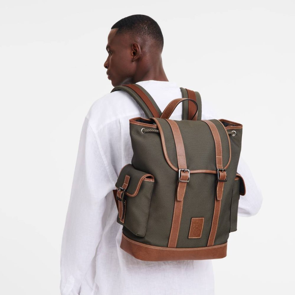 Backpacks Longchamp Men Brown Boxford Backpack Brown - Recycled Canvas