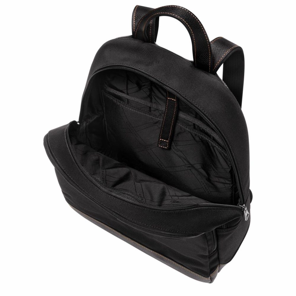 Black Backpacks Longchamp Men Boxford Backpack Black - Recycled Canvas - Image 4