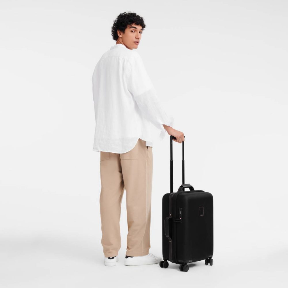 Black Boxford S Carry-On Black - Recycled Canvas Women Longchamp Suitcases