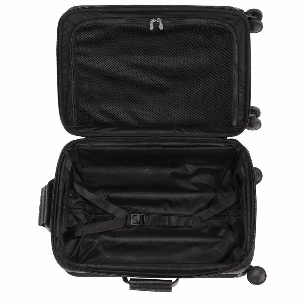 Black Boxford S Carry-On Black - Recycled Canvas Women Longchamp Suitcases - Image 3