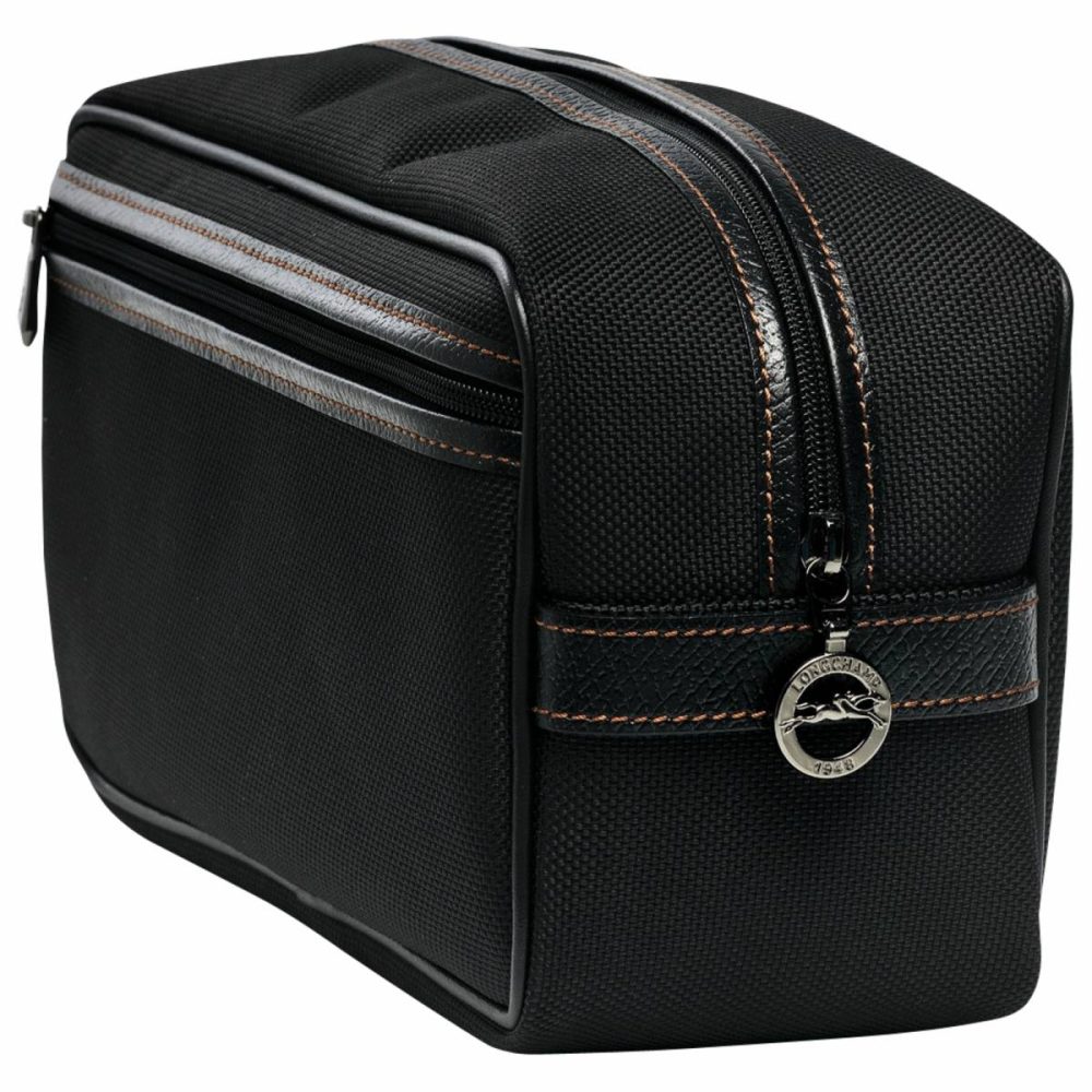 Black Boxford Toiletry Case Black - Recycled Canvas Toiletry Bags Women Longchamp