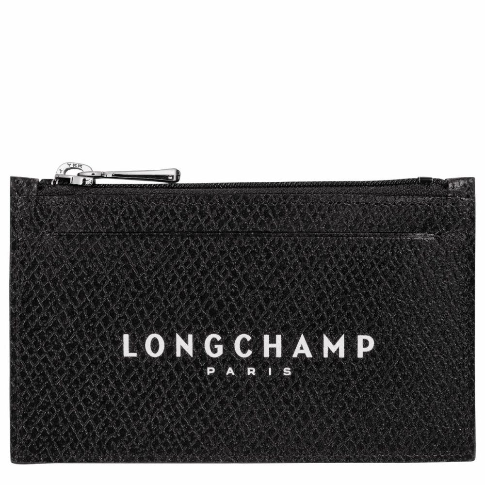 Black Cardholders & Coin Purses Women Le Roseau Essential Coin Purse Black - Leather Longchamp