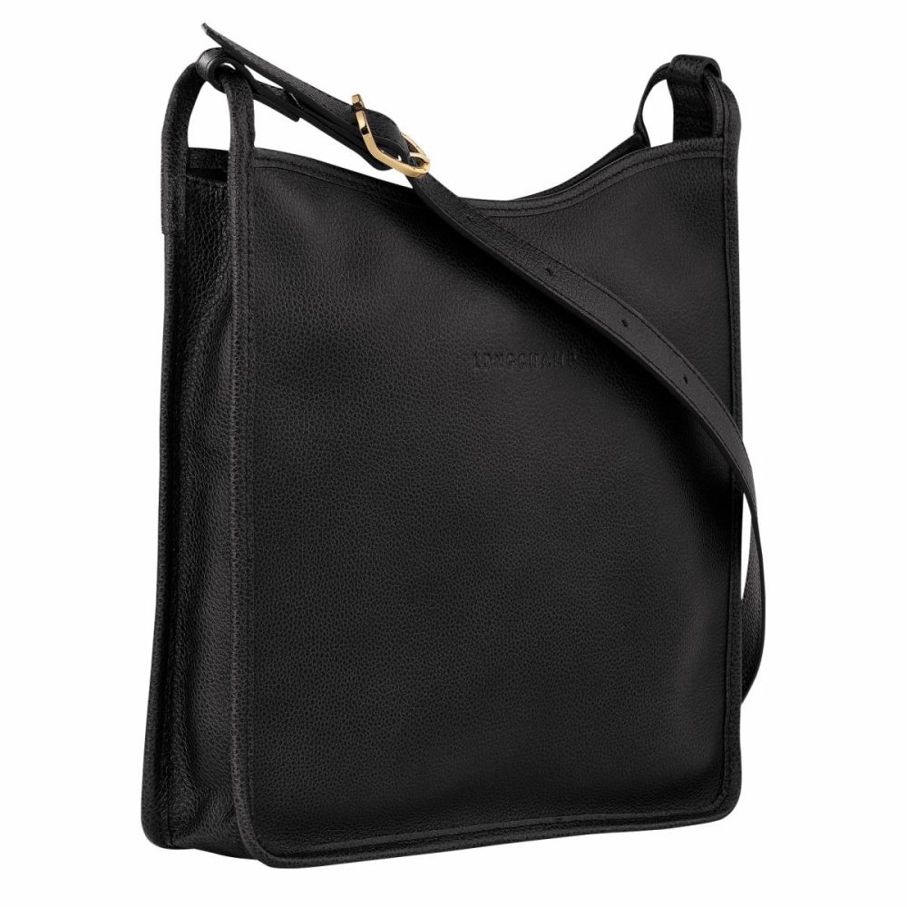 Black Longchamp Leather Bags Women Le Foulonné M Crossbody Bag Black - Leather - Image 3