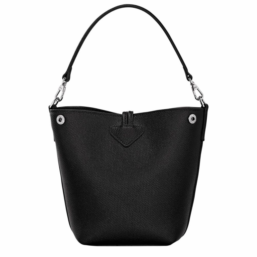 Black Longchamp Women Leather Bags Le Roseau Xs Bucket Bag Black - Leather - Image 4