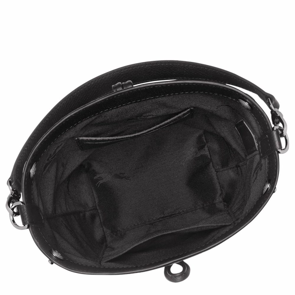 Black Longchamp Women Leather Bags Le Roseau Xs Bucket Bag Black - Leather - Image 5
