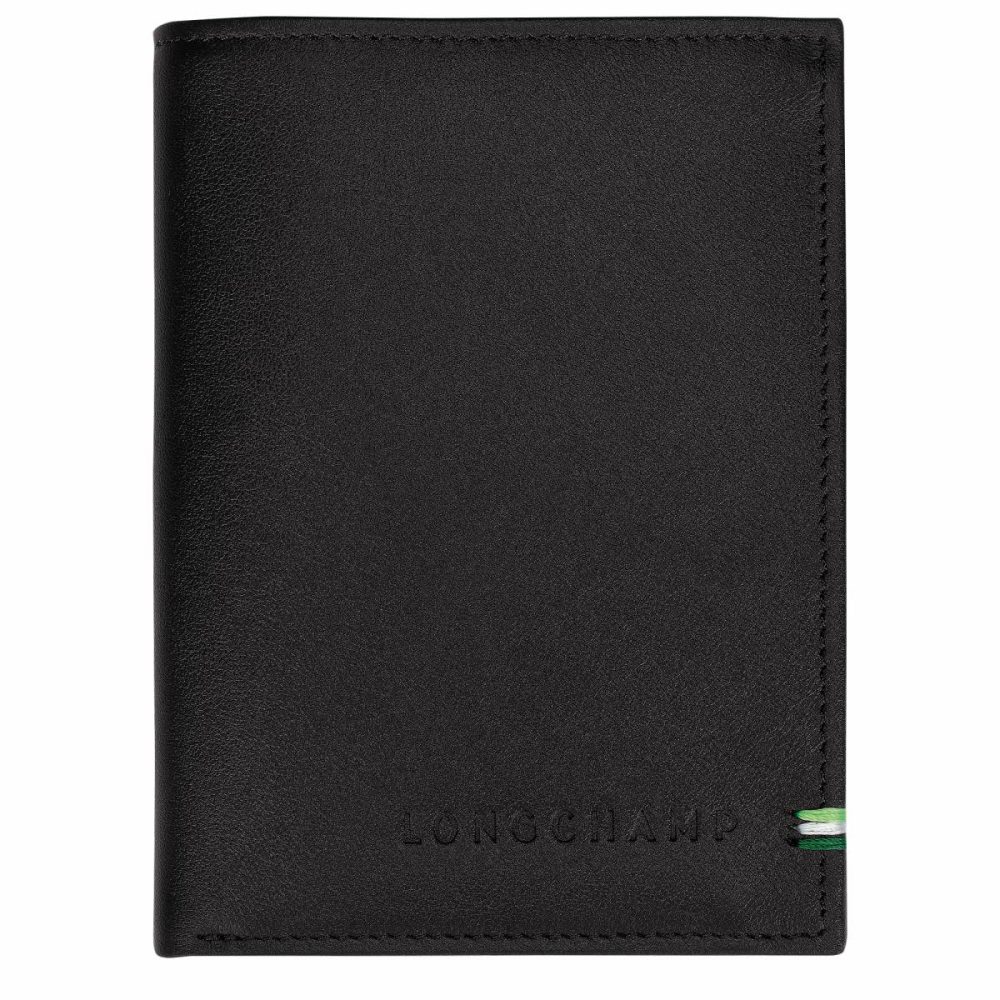 Black Men Longchamp Sur Seine Wallet Black - Leather Leather Wallets