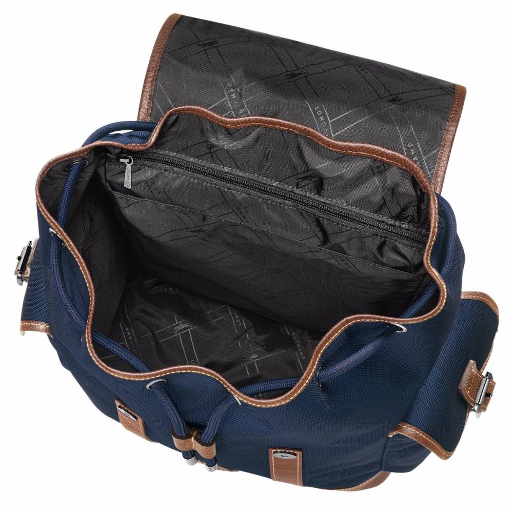 Boxford Backpack Blue - Recycled Canvas Backpacks Blue Men Longchamp - Image 4
