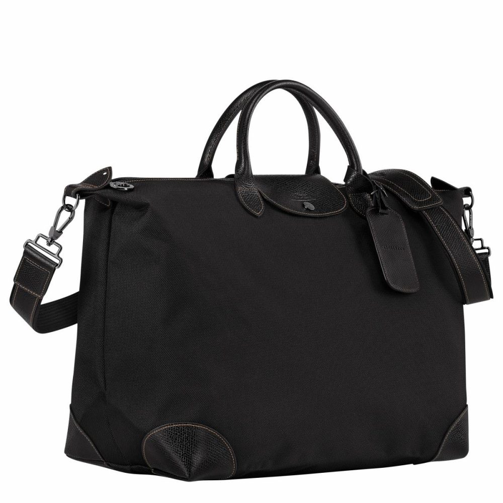 Boxford L Travel Bag Black - Recycled Canvas Longchamp Women Travel Bags Black - Image 2