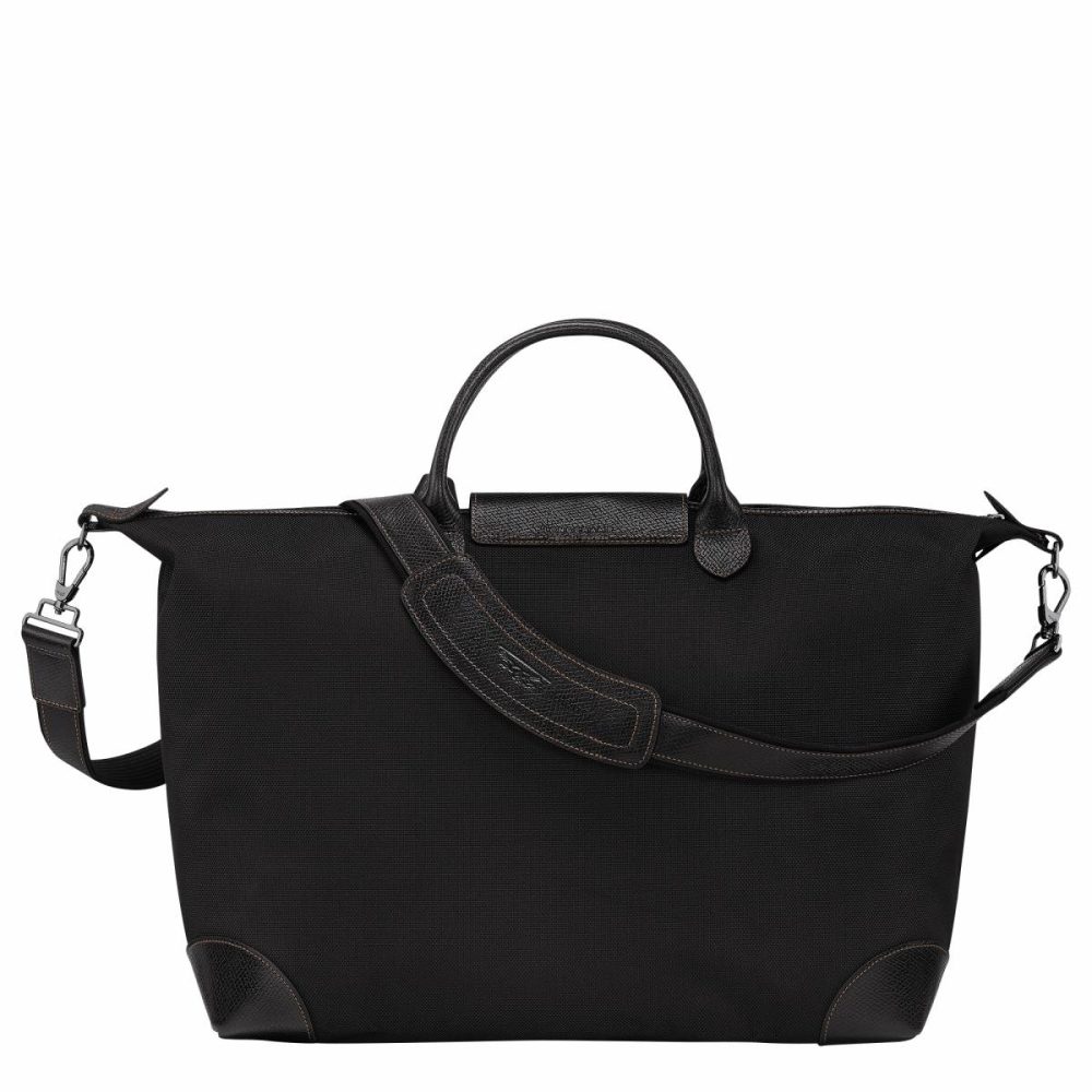 Boxford L Travel Bag Black - Recycled Canvas Longchamp Women Travel Bags Black - Image 3