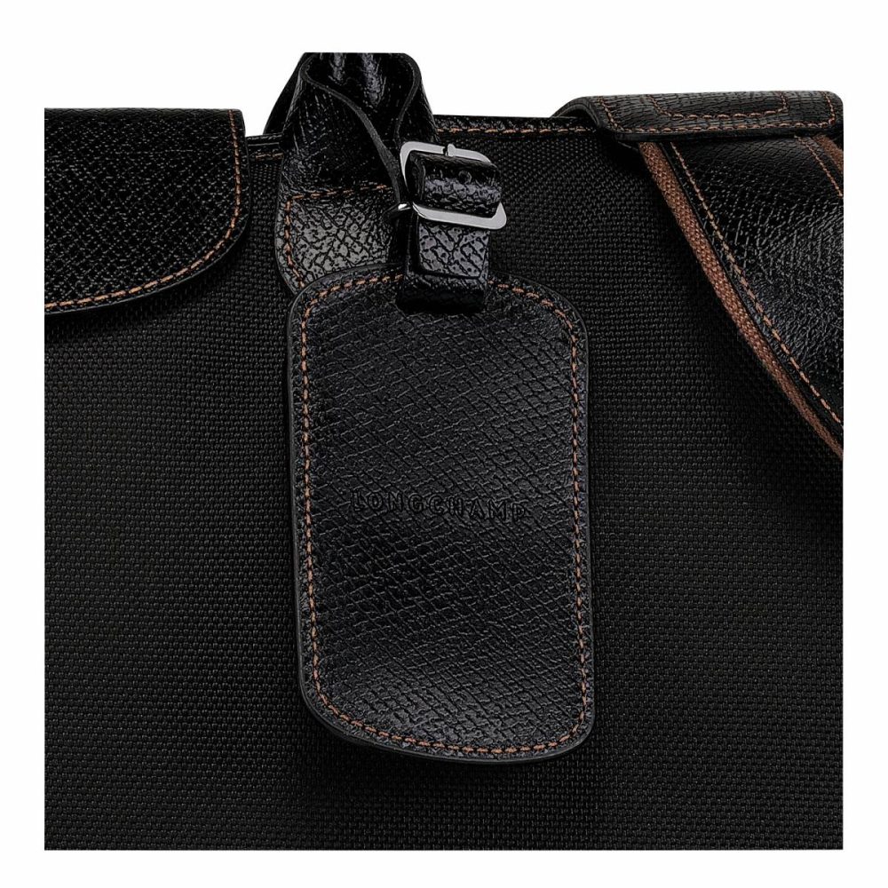 Boxford L Travel Bag Black - Recycled Canvas Longchamp Women Travel Bags Black - Image 5