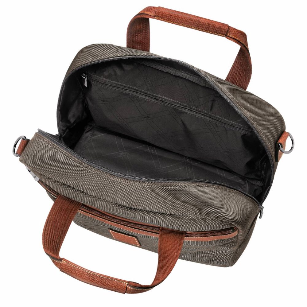 Brown Longchamp Boxford S Travel Bag Brown - Recycled Canvas Women Travel Bags - Image 4