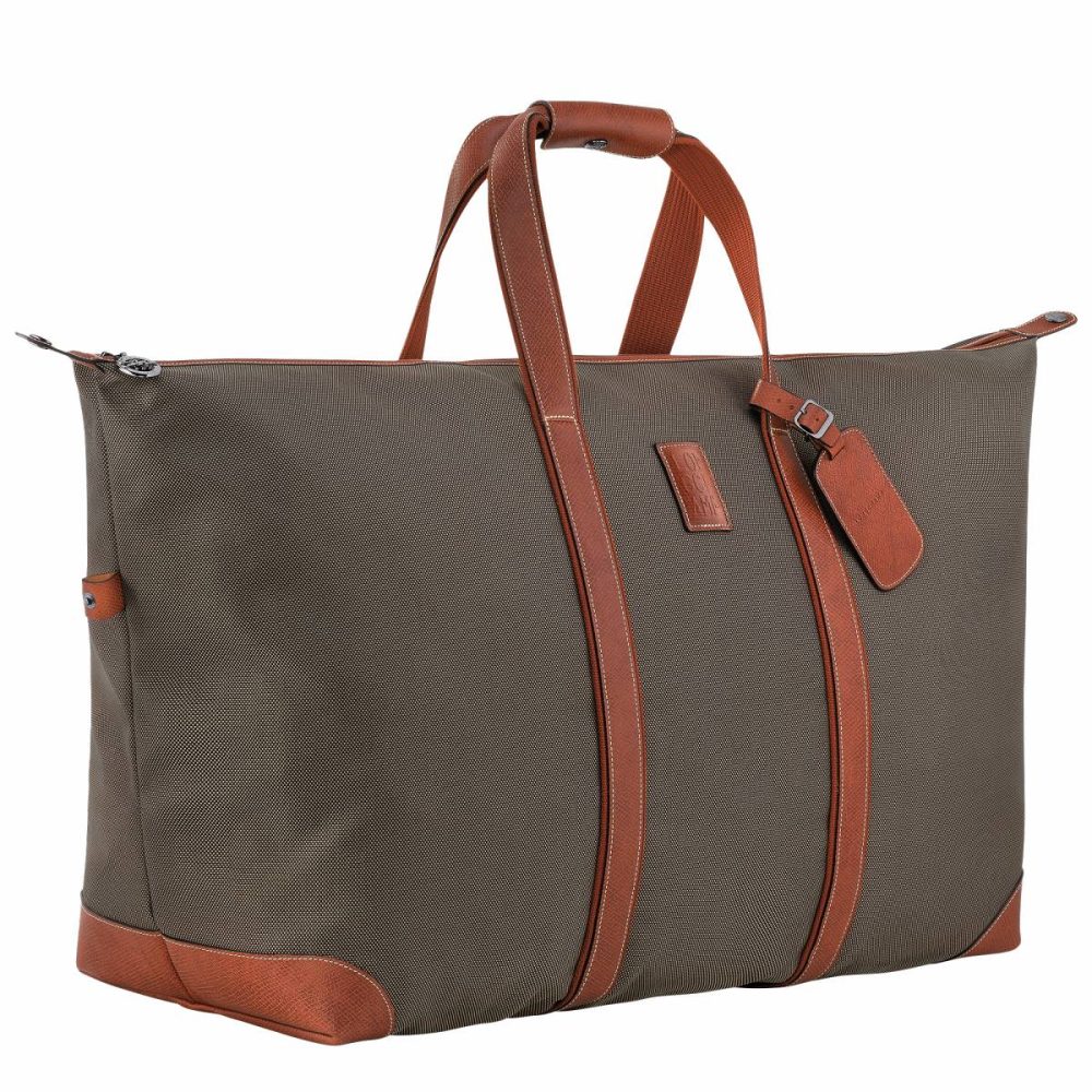 Brown Longchamp Boxford Xl Travel Bag Brown - Recycled Canvas Travel Bags Women - Image 2