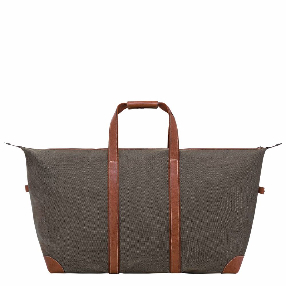 Brown Longchamp Boxford Xl Travel Bag Brown - Recycled Canvas Travel Bags Women - Image 3