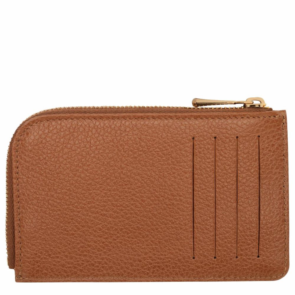 Caramel Le Foulonné Card Holder Caramel - Leather Cardholders & Coin Purses Longchamp Women - Image 2