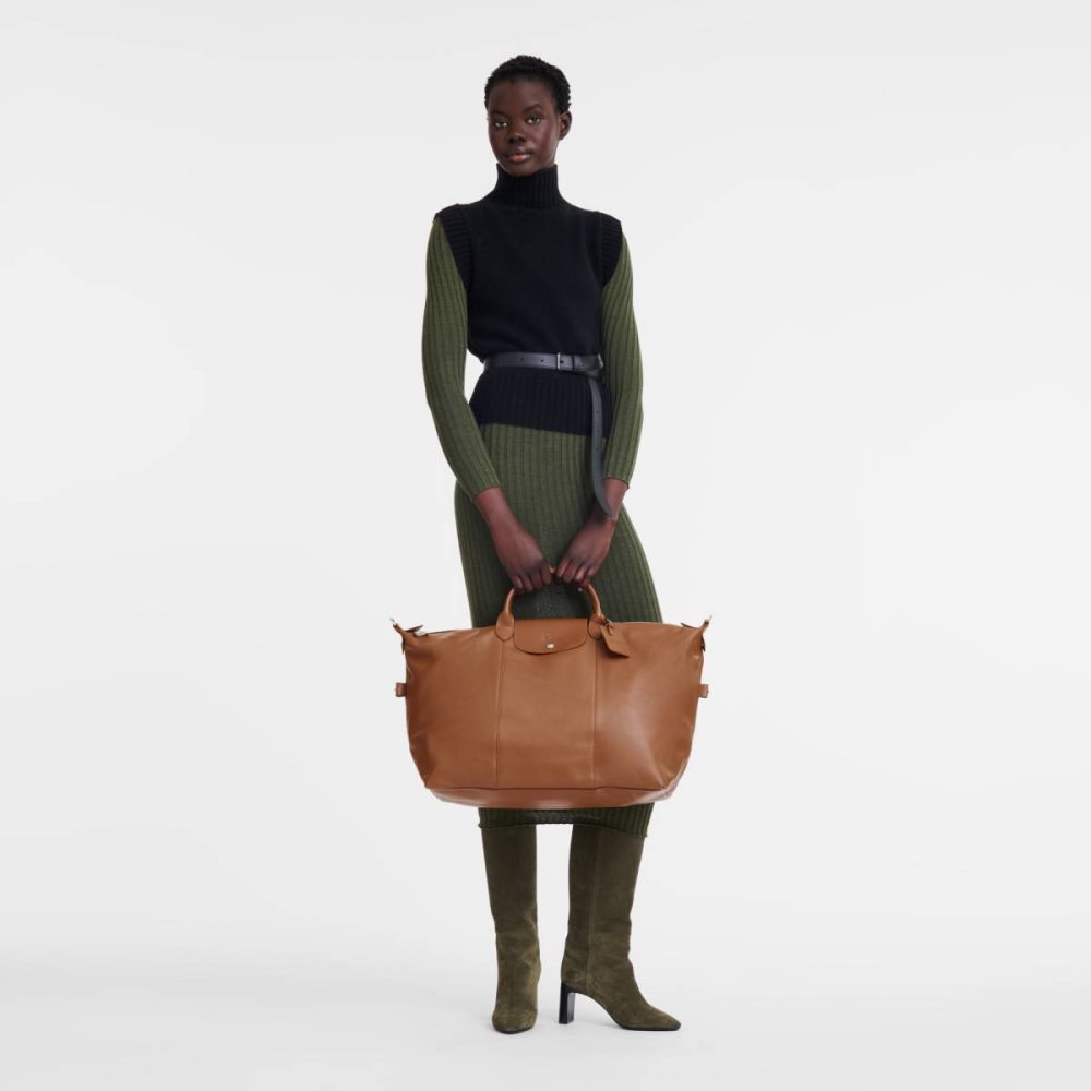 Caramel Women Le Foulonné L Travel Bag Caramel - Leather Longchamp Travel Bags - Image 2