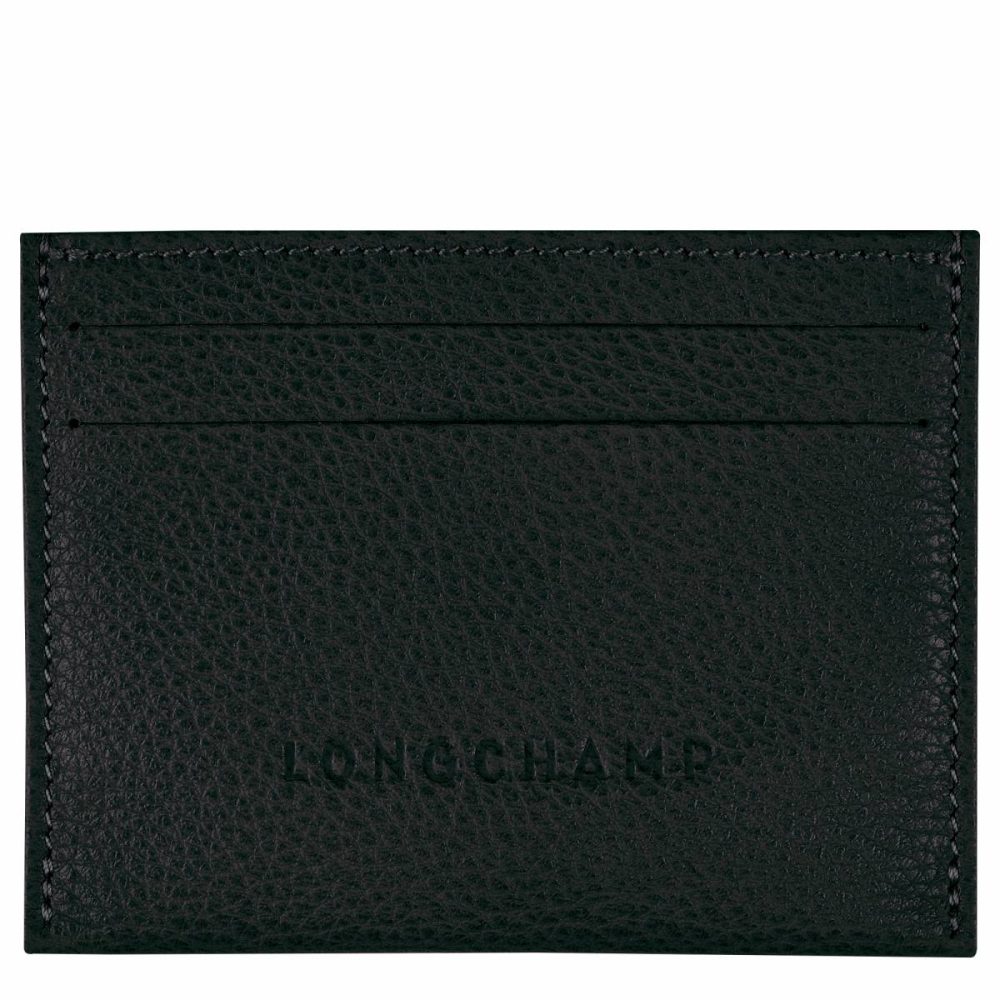 Cardholders & Coin Purses Longchamp Le Foulonné Card Holder Black - Leather Women Black