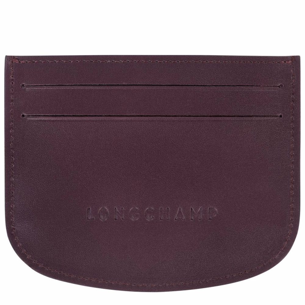 Cardholders & Coin Purses Longchamp Women Épure Card Holder Eggplant - Leather Eggplant - Image 2