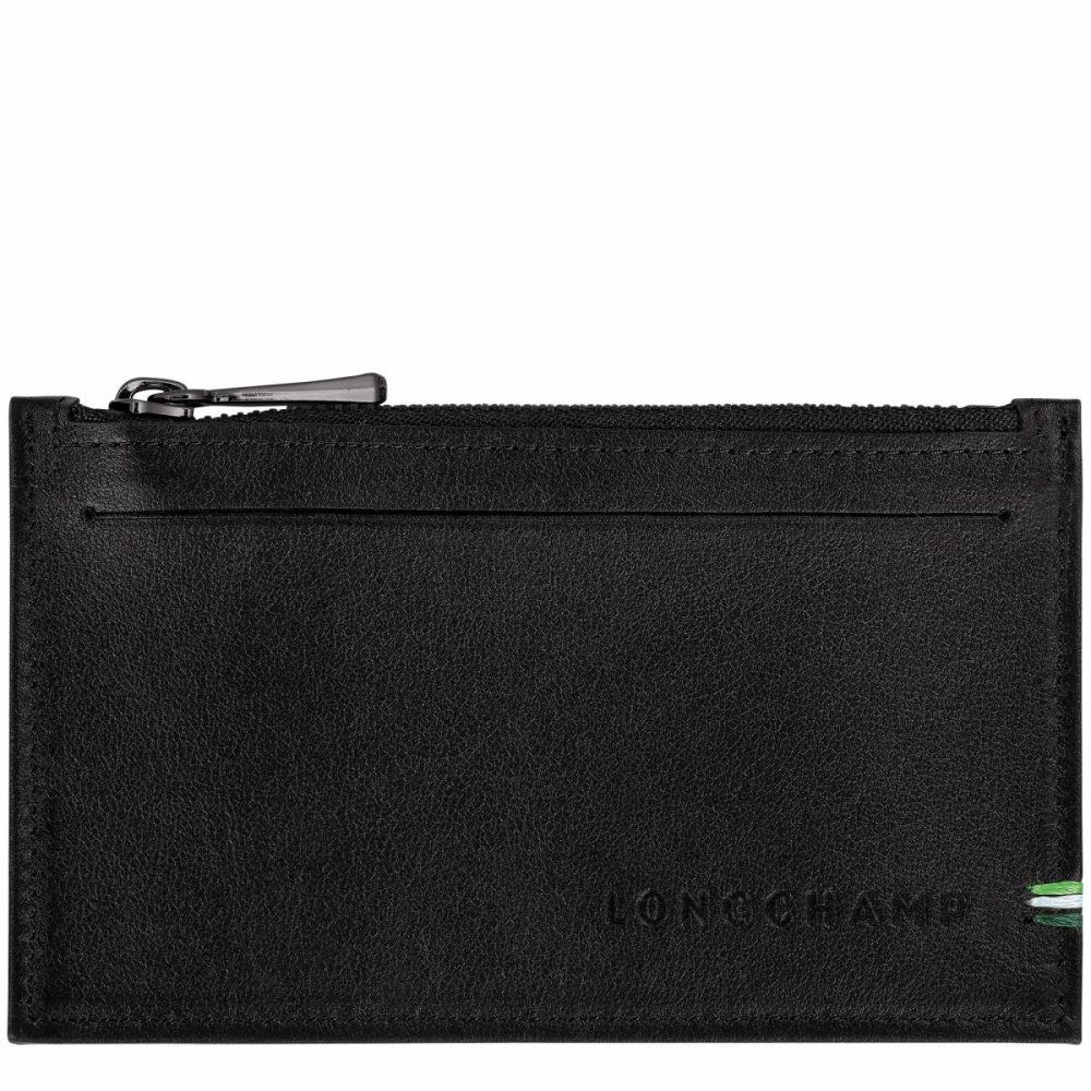 Cardholders & Coin Purses Men Black Longchamp Sur Seine Coin Purse Black - Leather