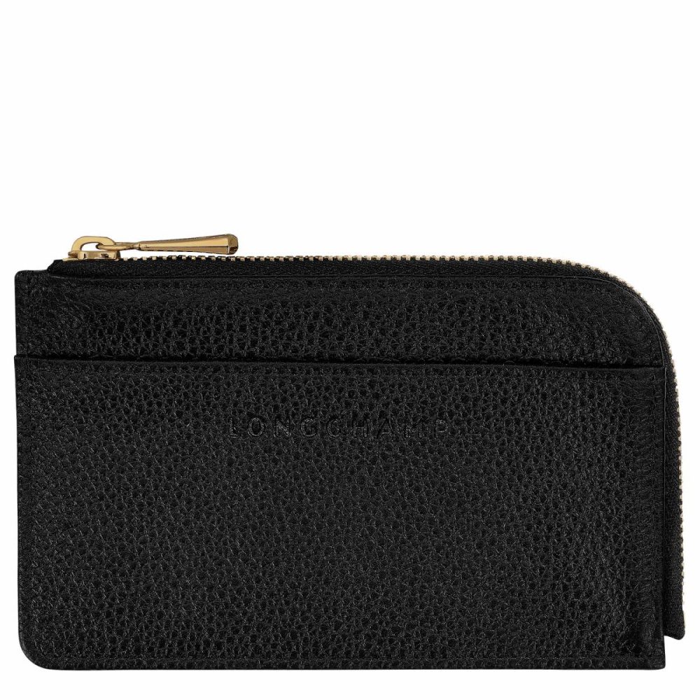 Cardholders & Coin Purses Women Black Le Foulonné Card Holder Black - Leather Longchamp